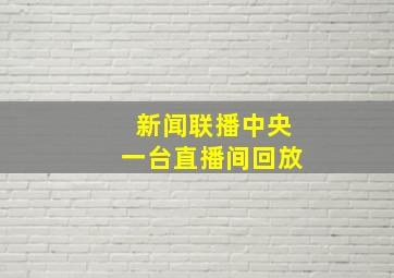 新闻联播中央一台直播间回放