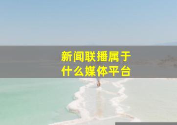 新闻联播属于什么媒体平台