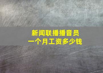 新闻联播播音员一个月工资多少钱