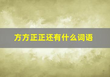 方方正正还有什么词语