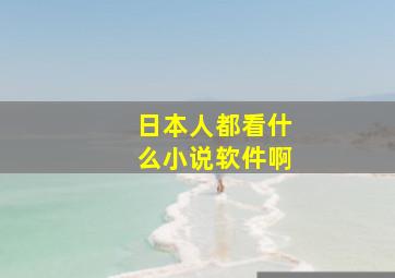 日本人都看什么小说软件啊