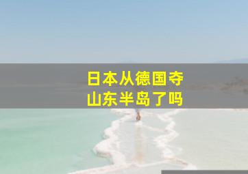 日本从德国夺山东半岛了吗