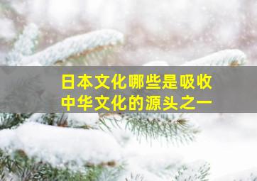 日本文化哪些是吸收中华文化的源头之一