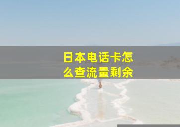 日本电话卡怎么查流量剩余