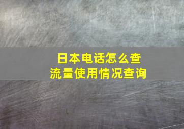 日本电话怎么查流量使用情况查询