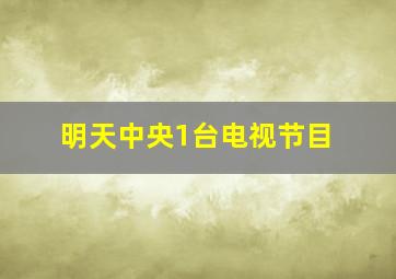 明天中央1台电视节目