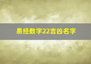 易经数字22吉凶名字