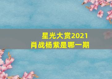 星光大赏2021肖战杨紫是哪一期