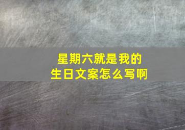 星期六就是我的生日文案怎么写啊