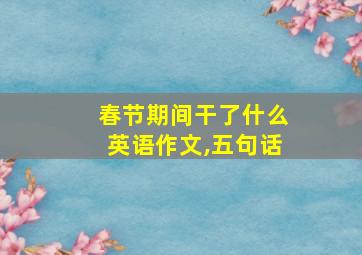 春节期间干了什么英语作文,五句话