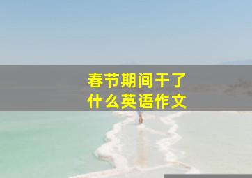 春节期间干了什么英语作文