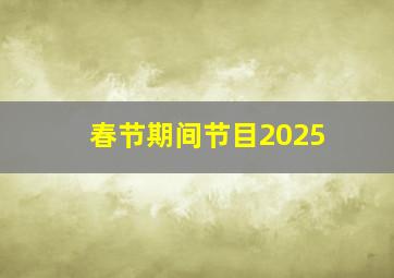 春节期间节目2025