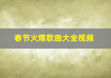 春节火爆歌曲大全视频