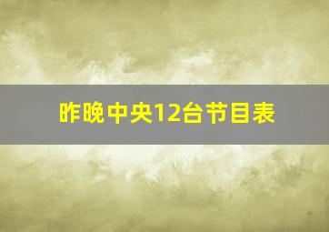 昨晚中央12台节目表