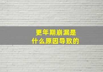 更年期崩漏是什么原因导致的