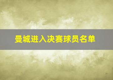 曼城进入决赛球员名单