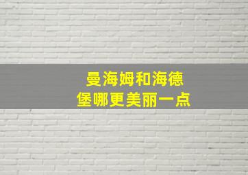 曼海姆和海德堡哪更美丽一点