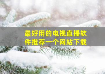 最好用的电视直播软件推荐一个网站下载