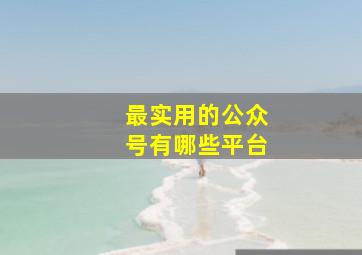 最实用的公众号有哪些平台