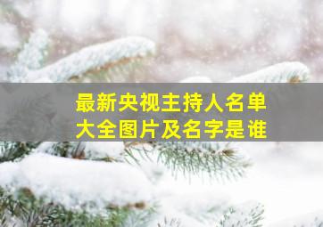 最新央视主持人名单大全图片及名字是谁