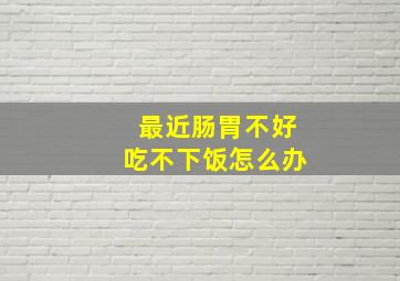 最近肠胃不好吃不下饭怎么办