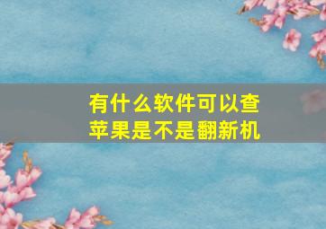 有什么软件可以查苹果是不是翻新机