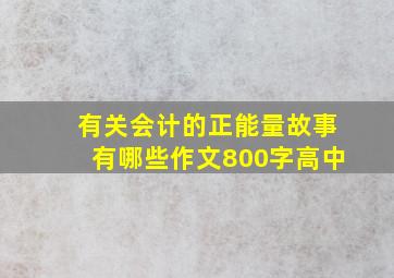 有关会计的正能量故事有哪些作文800字高中