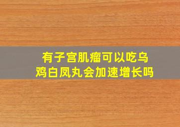 有子宫肌瘤可以吃乌鸡白凤丸会加速增长吗