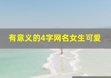 有意义的4字网名女生可爱