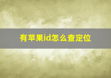 有苹果id怎么查定位