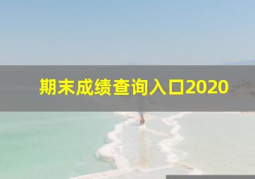 期末成绩查询入口2020