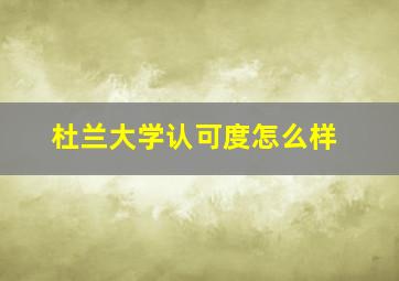 杜兰大学认可度怎么样