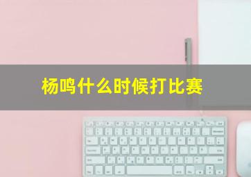 杨鸣什么时候打比赛