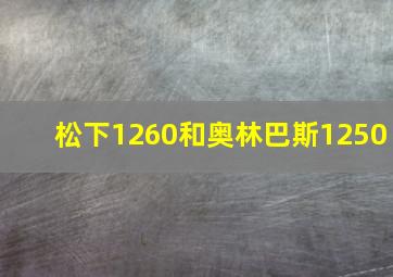 松下1260和奥林巴斯1250