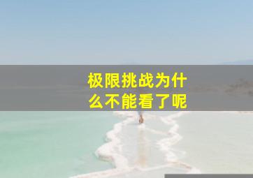 极限挑战为什么不能看了呢