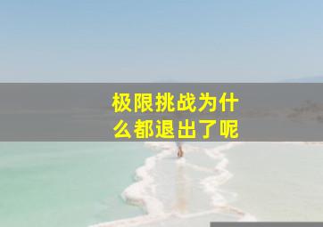 极限挑战为什么都退出了呢