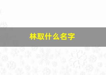 林取什么名字