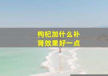 枸杞加什么补肾效果好一点