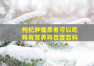 枸杞肿瘤患者可以吃吗有营养吗百度百科