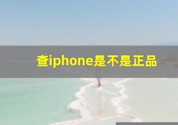 查iphone是不是正品