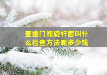 查幽门螺旋杆菌叫什么检查方法呢多少钱