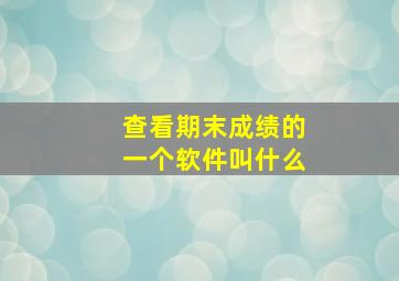 查看期末成绩的一个软件叫什么