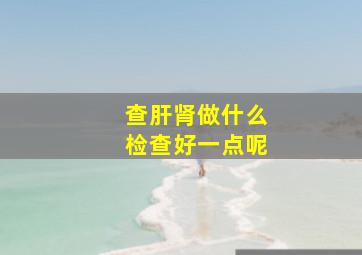 查肝肾做什么检查好一点呢