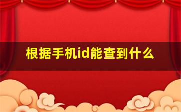 根据手机id能查到什么