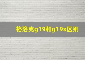 格洛克g19和g19x区别