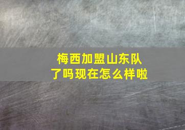 梅西加盟山东队了吗现在怎么样啦