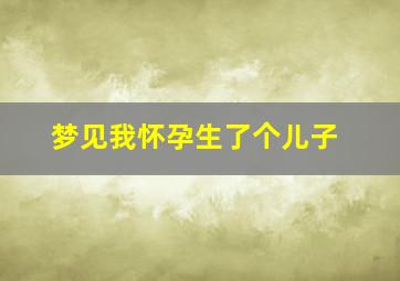 梦见我怀孕生了个儿子