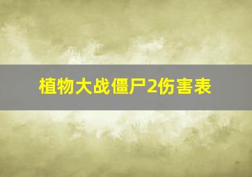 植物大战僵尸2伤害表