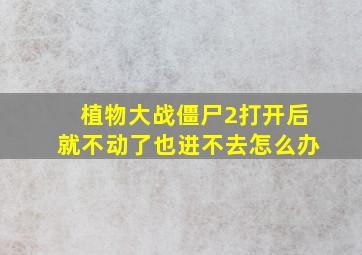 植物大战僵尸2打开后就不动了也进不去怎么办