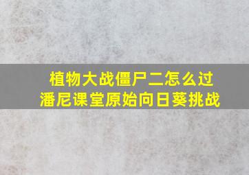 植物大战僵尸二怎么过潘尼课堂原始向日葵挑战